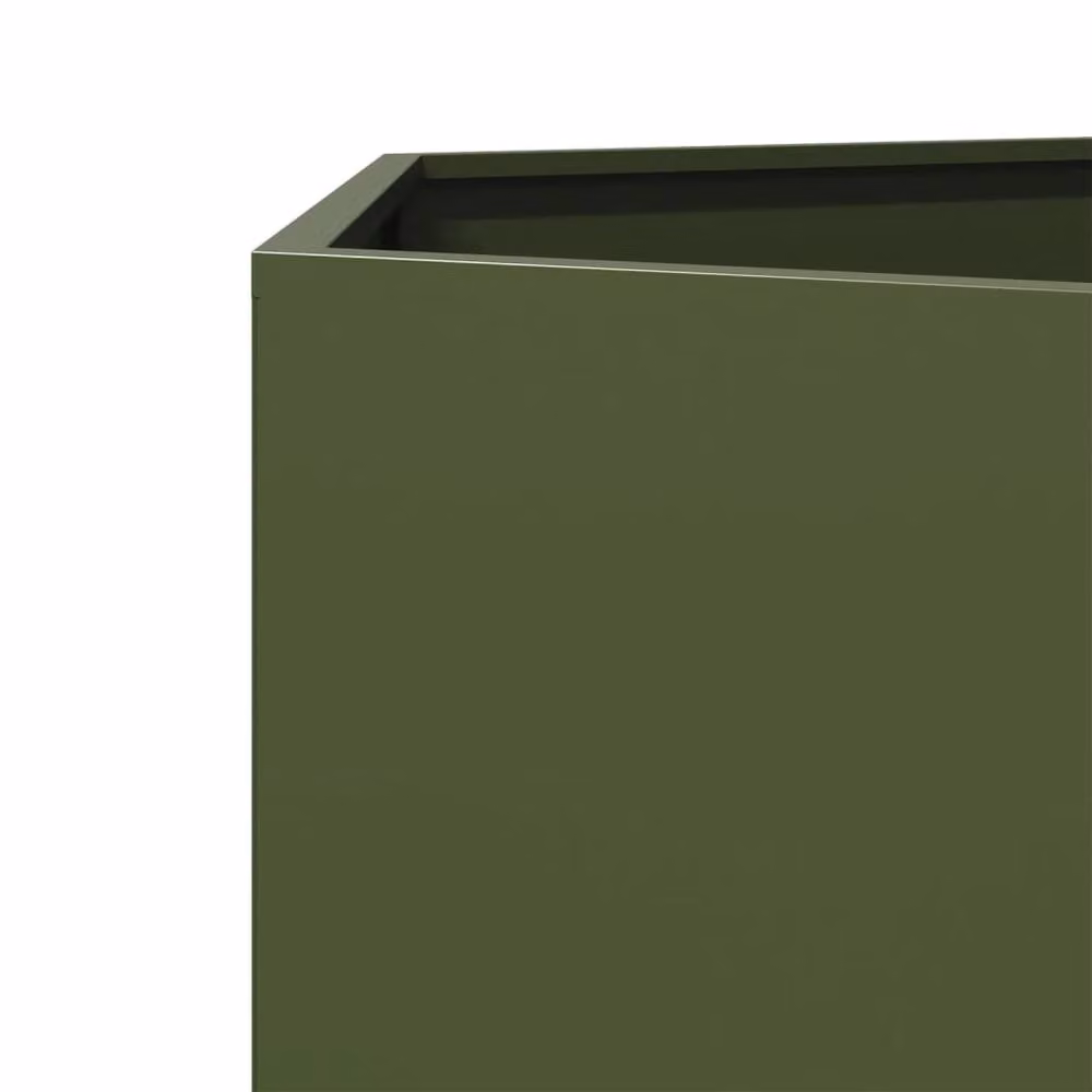 Berkfield Home Durable Steel Garden Planter Tub, 2 Pack, Green, W: 46 cm, D: 40 cm, H: 45 cm – 7