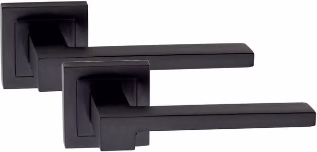 Golden Grace Matt Black Door Handle Set