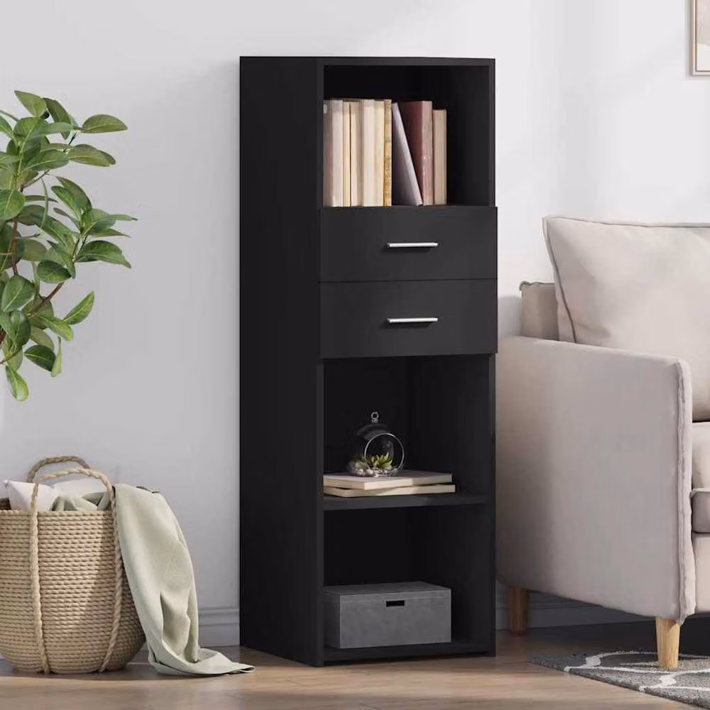 Berkfield Home Modern Black Highboard in MDF, W/D/H: 40 x 42.5 x 124 cm – 2