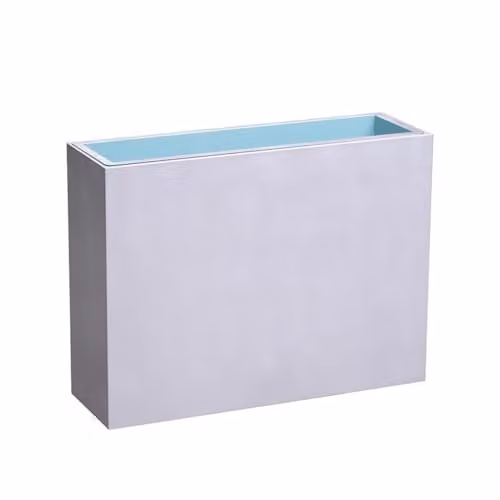 Primrose Silver Galvanised Steel Tall Trough Planter with Insert – 1