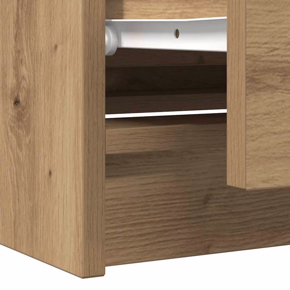Berkfield Home Artisan Oak TV Cabinet in Brown, W/D/H: 100 x 35 x 54 cm – 6