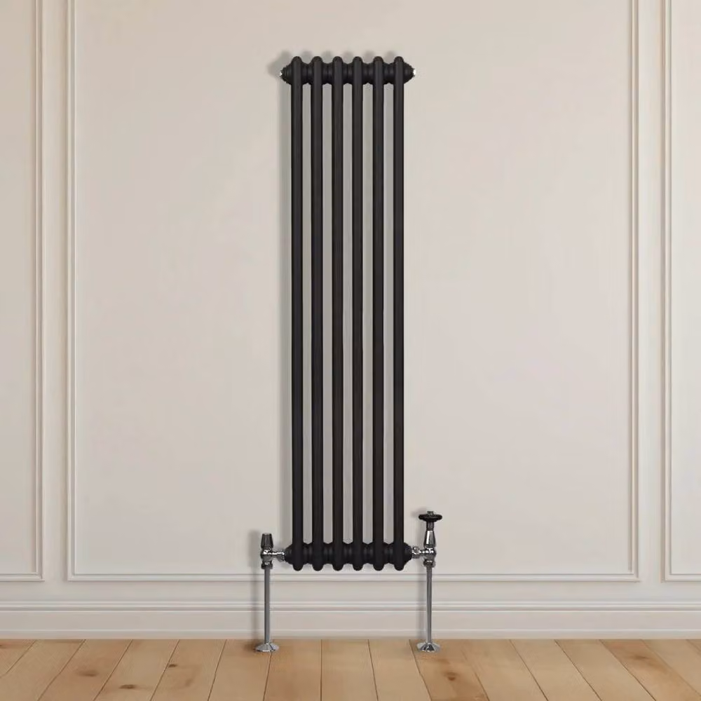 Monstershop Traditional 3 Column Steel Radiator, Black, H 150 cm x W 29.2 cm x D 10 cm – 7