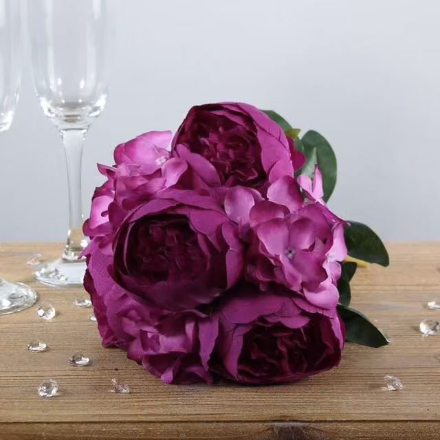 Kingsbury Gifts Artificial Arundel Peony Tabletop Bouquet in Purple