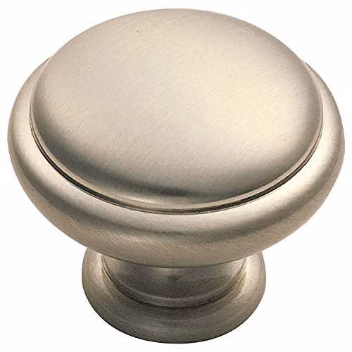 Loops 2 Pack Domed Top Cupboard Door Knobs in Brushed Silver, 34mm Diameter – 2