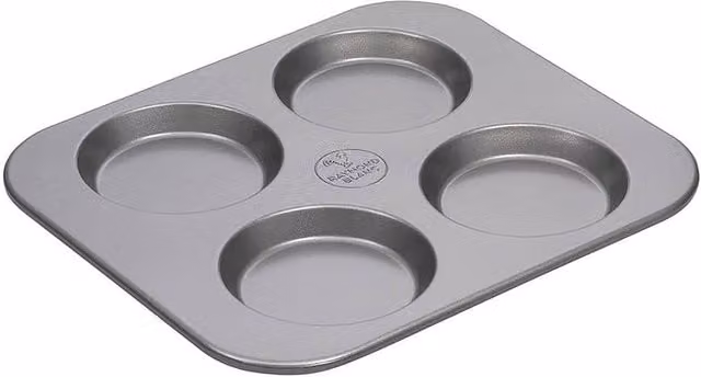 Simpa 4 Hole Yorkshire Pudding Tin in Silver, W: 28 cm x D: 24 cm