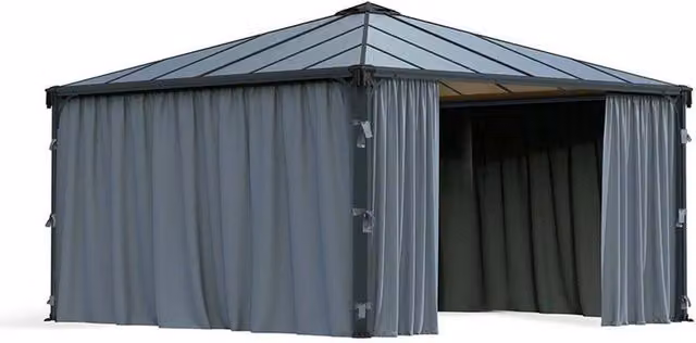 Palram Canopia Palermo 4300 Grey Polyester Gazebo Curtain Set – 6
