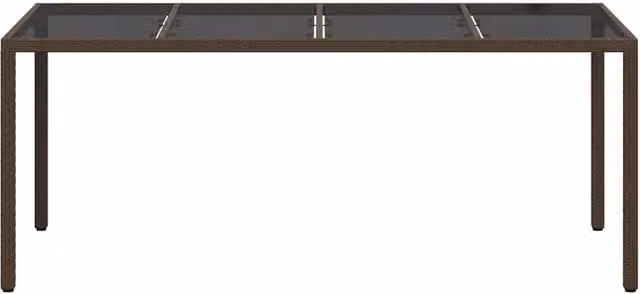 Berkfield Home Brown Poly Rattan Garden Dining Table W/D/H: 190 x 90 x 75.5 cm – 1