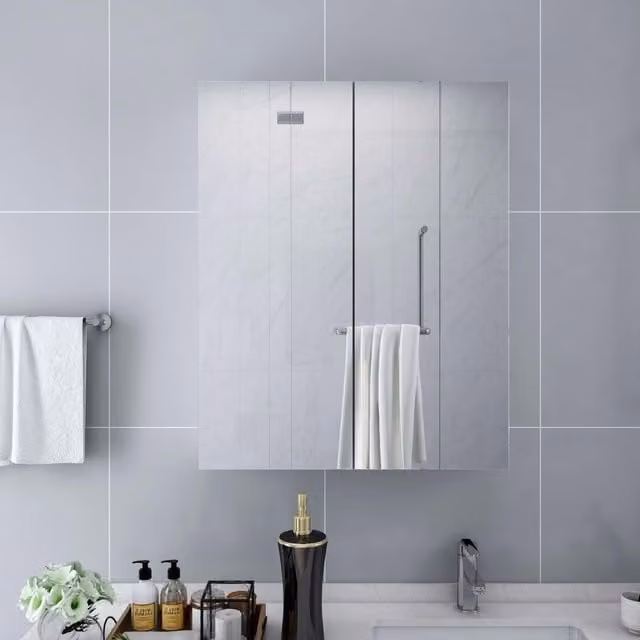 Berkfield Home White Modern Bathroom Mirror Cabinet W/D/H: 60 x 15 x 75 cm – 1