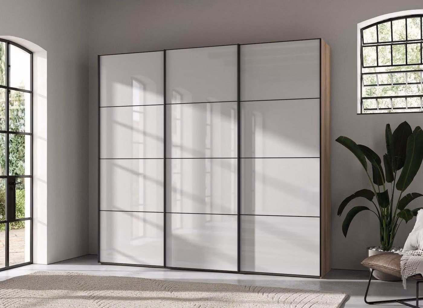Wiemann Roberts Large 3-Door Sliding Wardrobe in White Glossy Finish