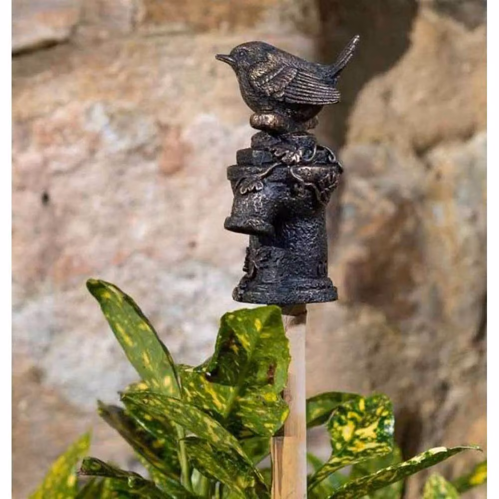 Jardinopia Antique Bronze Wren on Tap Metal Tabletop Ornament – 3