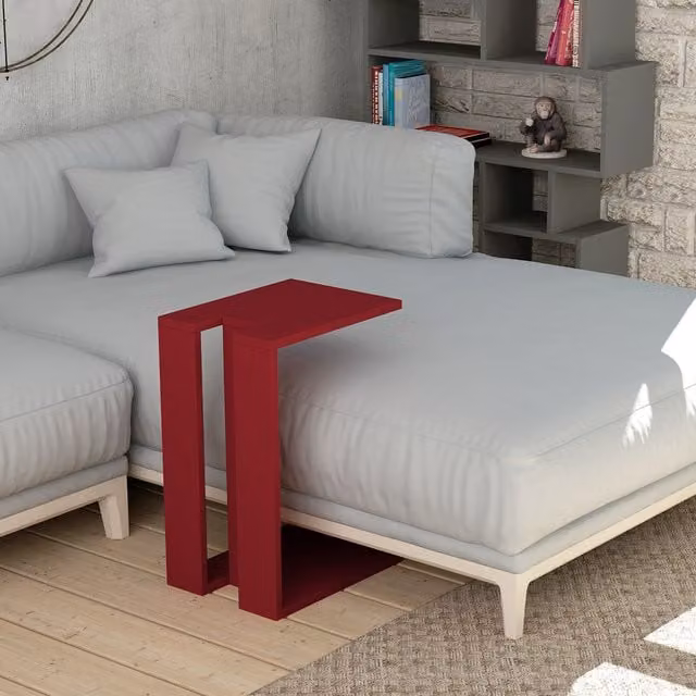 Muju Modern Side Table in Red, W/D/H: 40 x 30 x 57 cm