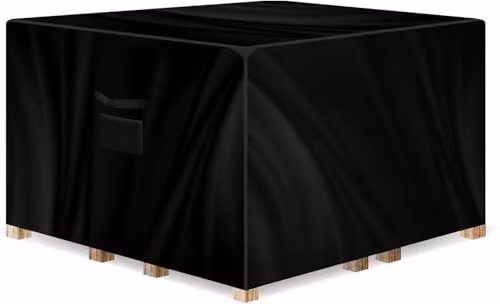 Gracious Gardens Waterproof Square Outdoor Patio Garden Furniture Cover in Black Oxford Fabric, W/D/H: 250 x 250 x 90 cm – 1