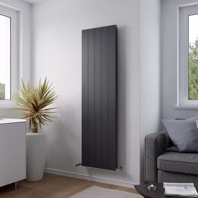 Agadon Madrid Designer Aluminium Radiator in Anthracite Grey, W: 180 cm, H: 50 cm – 1