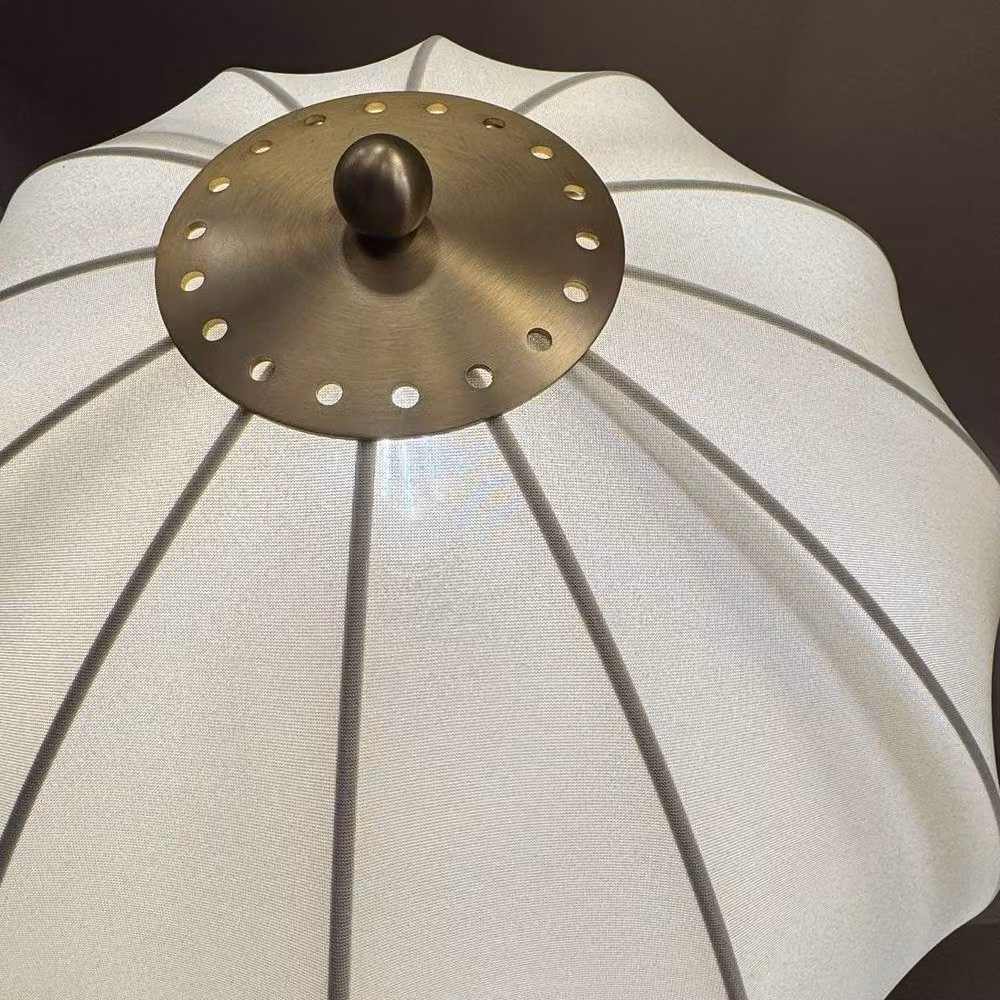 Netlighting Crosby Table Lamp in Beige and Gold/Brass with Fabric Shade – 3
