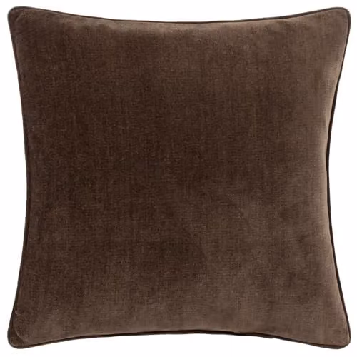 Yard Brown Chenille Polyester Filled Square Cushion W/D/H: 50 x 50 x 50 cm – 1