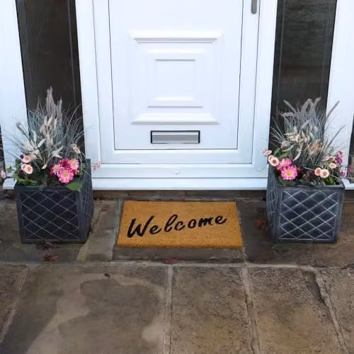 MantraRaj Brown Coir and PVC Backed Welcome Door Mat, W/D/H: 60 x 40 x 1.5 cm – 2
