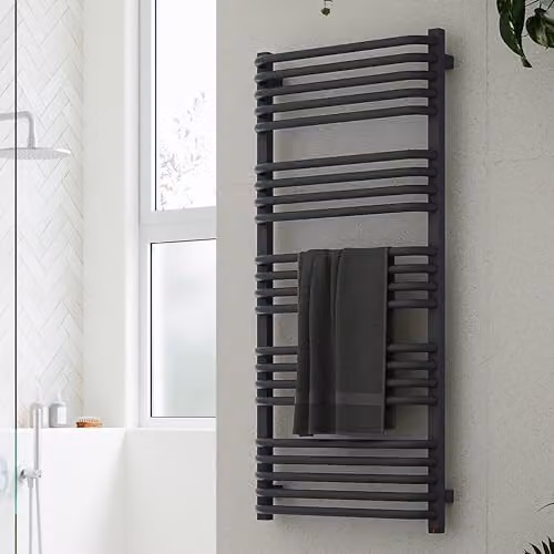 Terma Alex One Electric Towel Rail with Concealed Element, Grey, H x W: 114 x 50 cm – 1