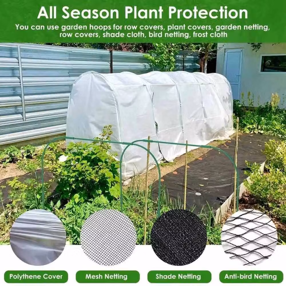 NESTLUNE 96-Piece DIY Garden Grow Tunnel Kit Greenhouse Support Hoops in Green, H: 100 cm, W: 15 cm – 6