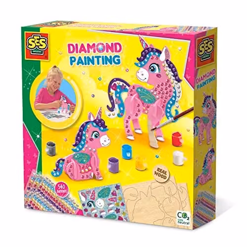 SES Creative 14134 3D Unicorns Diamond Painting Mosaic Gluing Kit in Multicolour