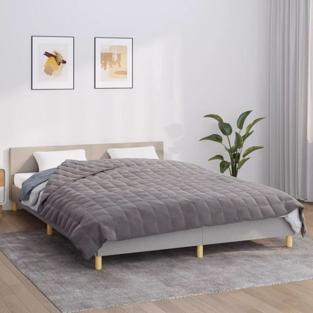 Berkfield Home Grey Weighted Blanket for Adults, W/D/H: 220 x 235 cm, 13 kg – 2