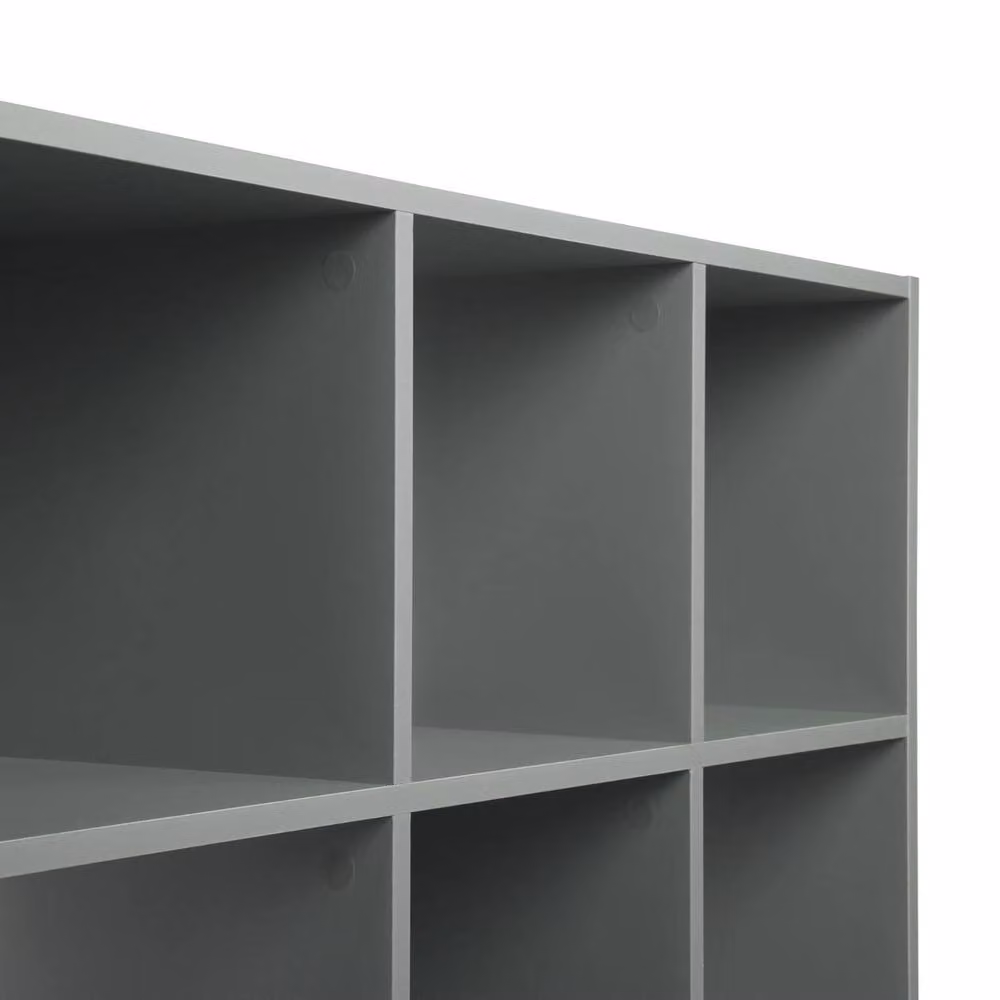VOGREX 3-Tier 9-Cube Grey Wood Storage Shelf – 3