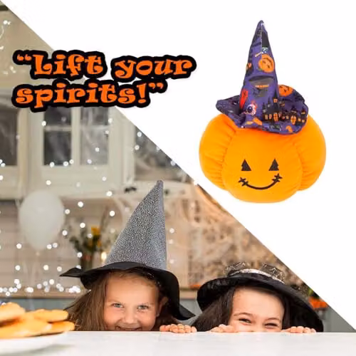 VFM e-Store Pumpkin Soft Toy Halloween Decoration in Black, Purple and Orange, W/D/H: 23 x 16 x 1 cm – 5