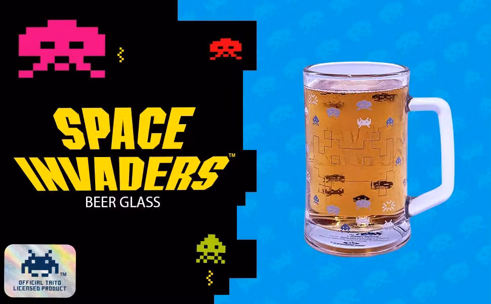 Mad Monkey Space Invaders Beer Glass, 350ml, Clear – 5