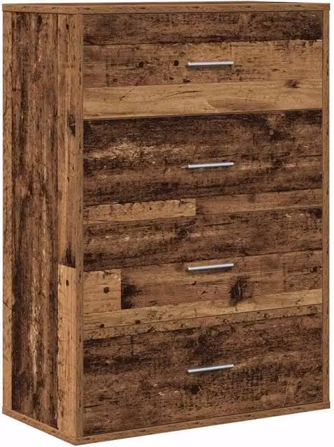Berkfield Home Sideboard with Drawer in Brown Old Wood, W/D/H: 60 x 31 x 84 cm – 1
