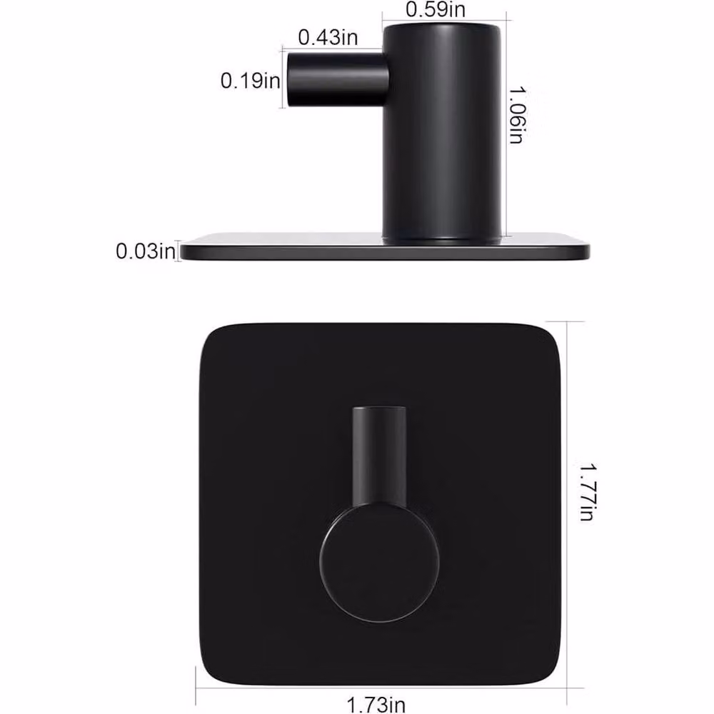 Korvixa 10-Pack 3M Waterproof Stainless Steel Adhesive Wall Hooks in Black – 2