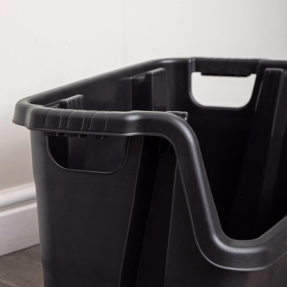 Samuel Alexander Heavy Duty Stackable Pick Bin Crate with Handles, Black, W/D/H: 59 x 41 x 36 cm – 4