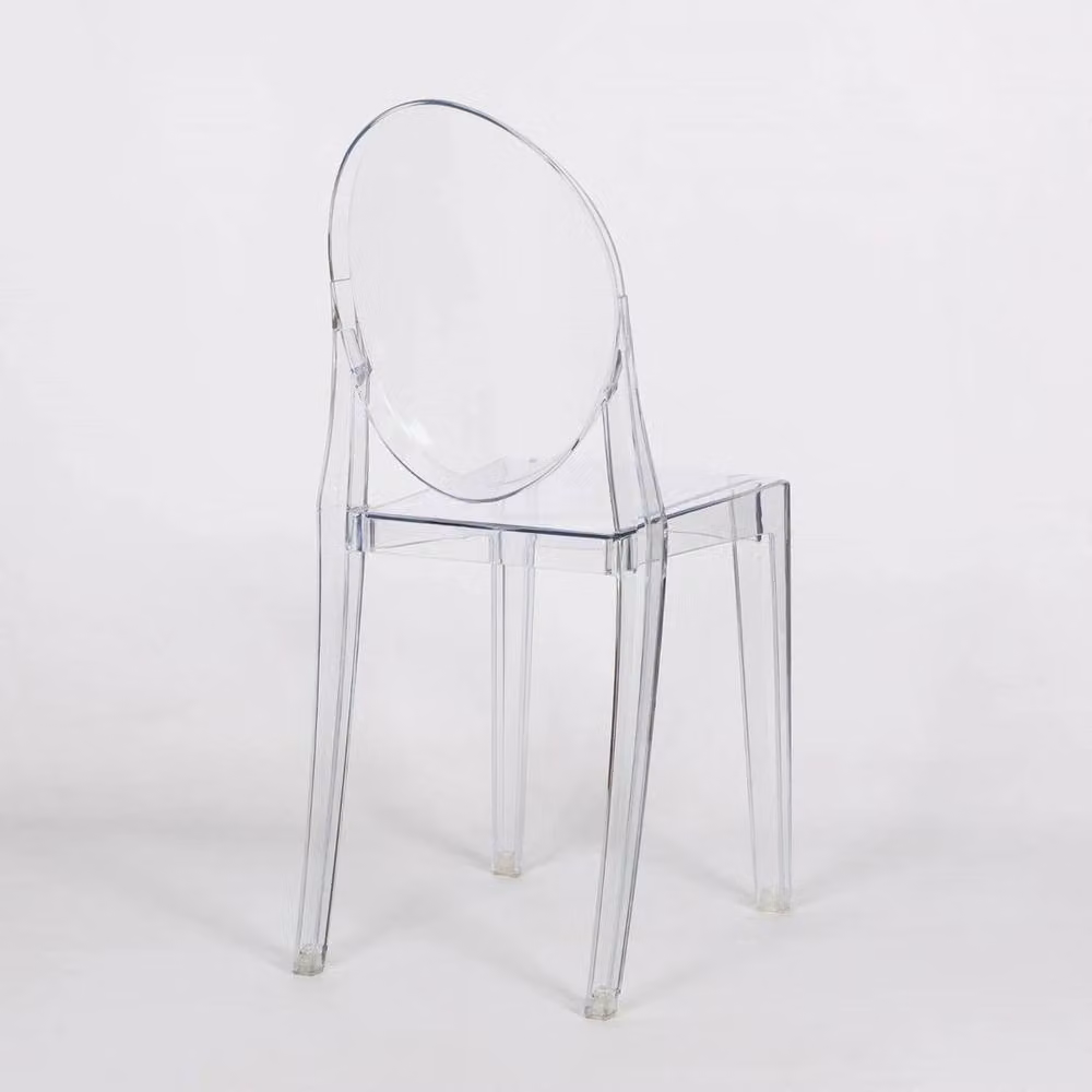 Flavora Clear Ghost Transparent Slim Modern Plastic Dining Chair – 2