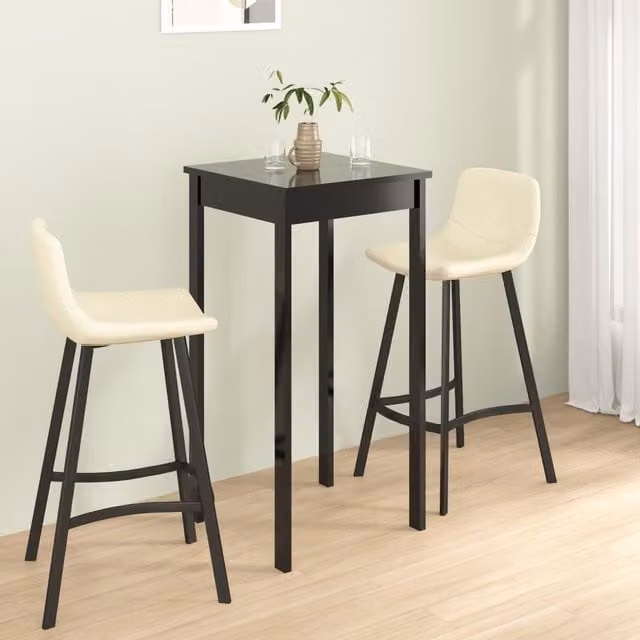 Berkfield Home Modern Black MDF Bar Table W/D/H: 55 x 55 x 107 cm