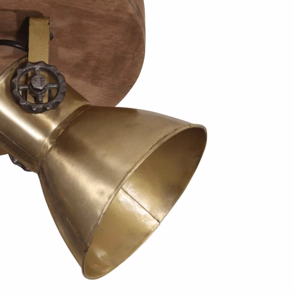 Berkfield Home Ceiling Lamp in Antique Brass and Brown, 25 W, E27, W/D/H: 50 x 50 x 25 cm – 3