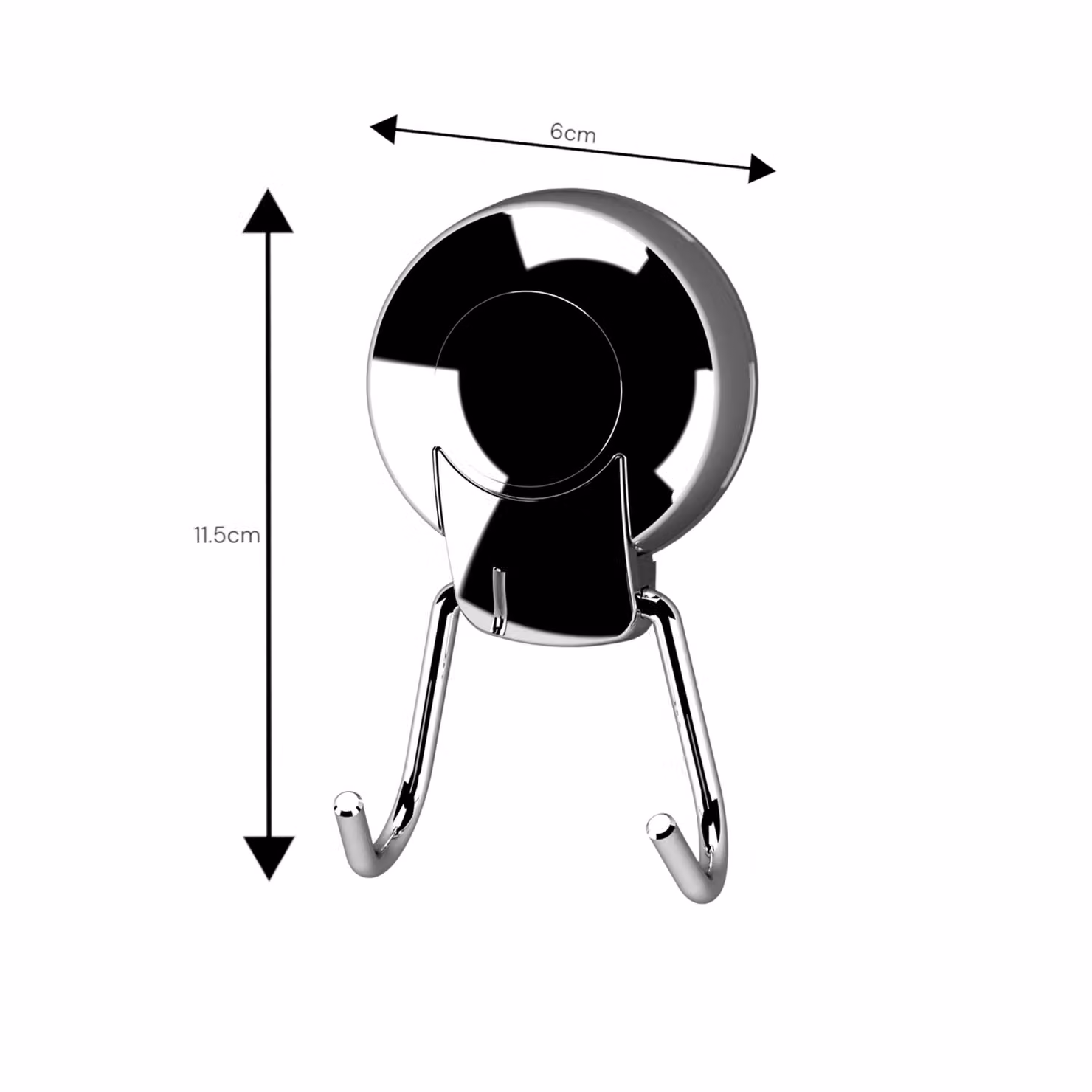 Showerdrape SuctionLoc Chrome Steel Wall Mounted Robe Hook in Silver – 3