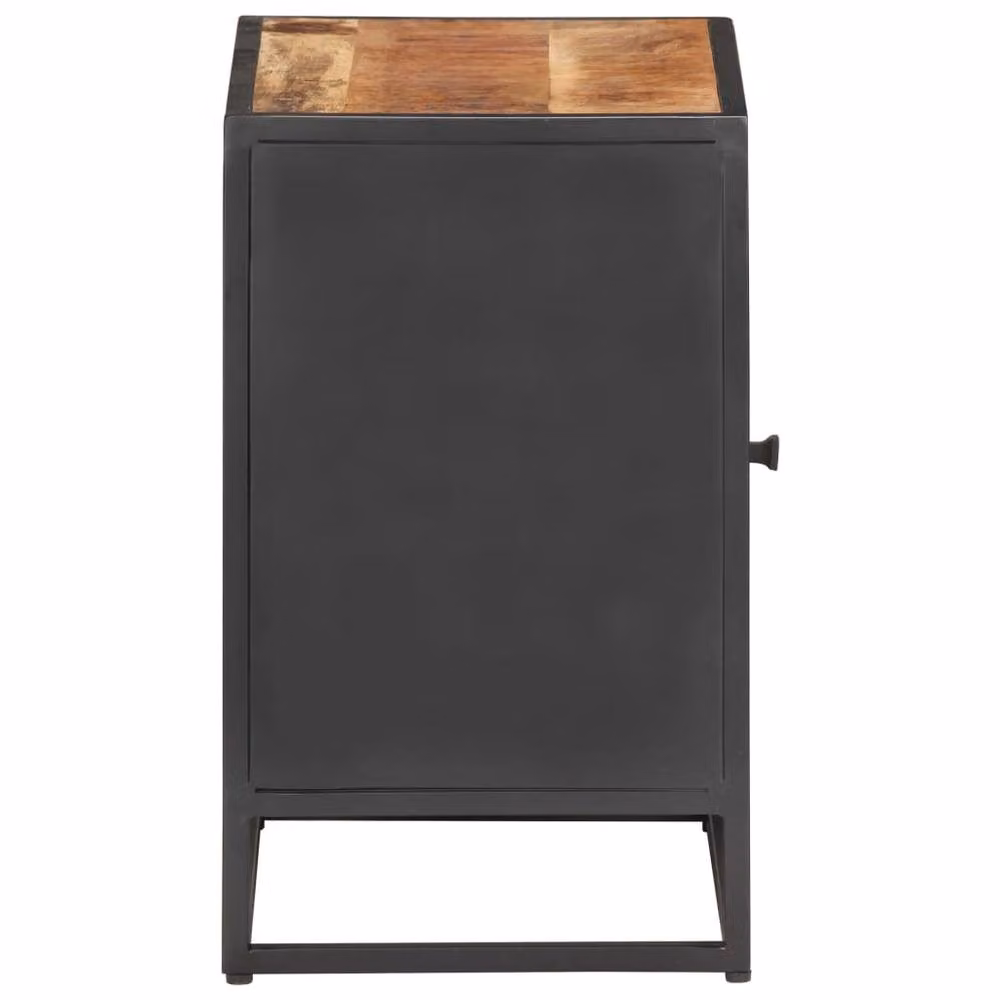Berkfield Home Bedside Cabinet in Brown Rough Mango Wood and Natural Cane, W: 40 cm, D: 30 cm, H: 50 cm – 4