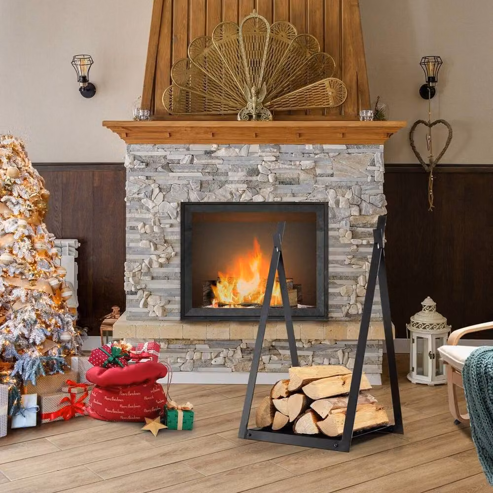 Havendro Black Steel Firewood Log Rack for Indoor and Outdoor Use W/D/H: 70 x 37 x 37 cm – 3