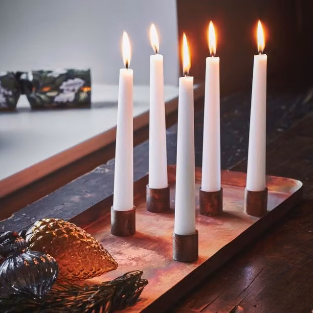 Ivyline Bronze Metal Rectangular Centrepiece with Magnetic Candle Holders W: 60 cm, D: 20 cm, H: 2.5 cm