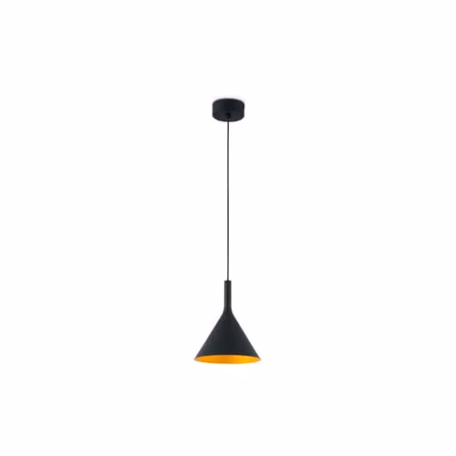 Netlighting Pam LED Small Dome Suspended Pendant Light in Black and Gold/Brass Aluminium