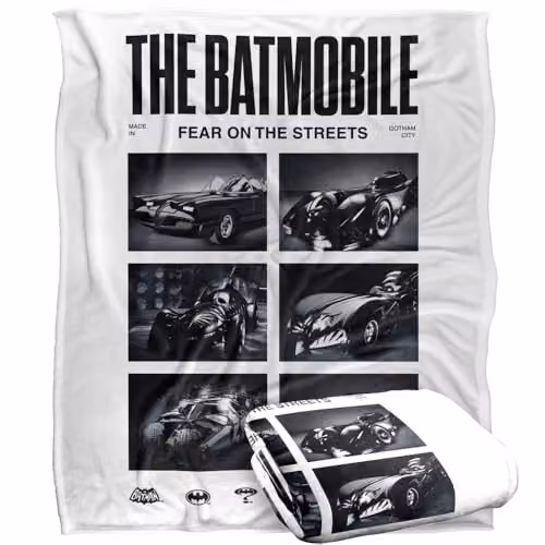 Warner Bros. Batman Batmobiles Live Shots Super Soft Fleece Throw Blanket, Multicolour, W: 152.4 cm, D: 127 cm – 1