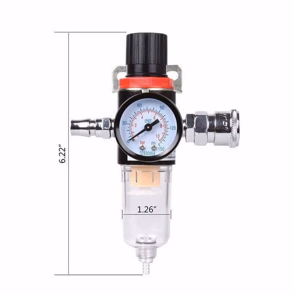 SPETLEK 1/4" BSP Air Pressure Regulator Gauge, Black – 2