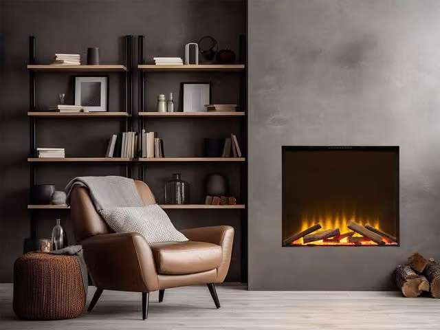 Acantha Aspire 70 SQ Fully Inset Media Wall Electric Fire in Black