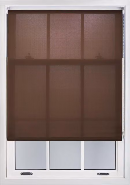 Furnished Mocha Brown Daylight Roller Blinds, Semi-Transparent Polyester Window Shade, Width: 60 cm, Drop: 210 cm