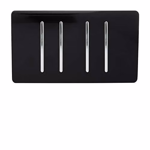 Trendi Modern Flush Plastic 10 Amp Rocker Light Switch, Black