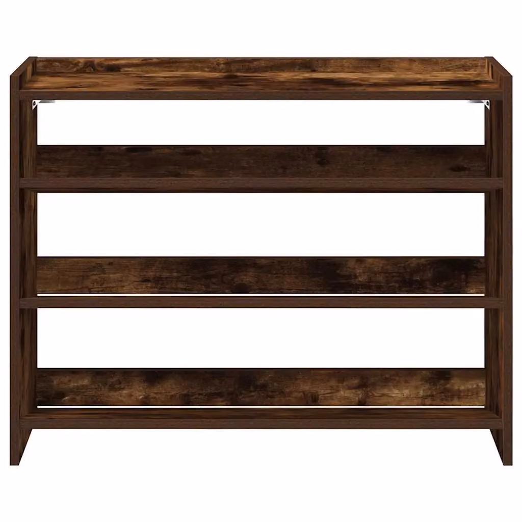 Berkfield Home Smoked Oak Shoe Rack in Brown, W/D/H: 80 x 25 x 62 cm – 4