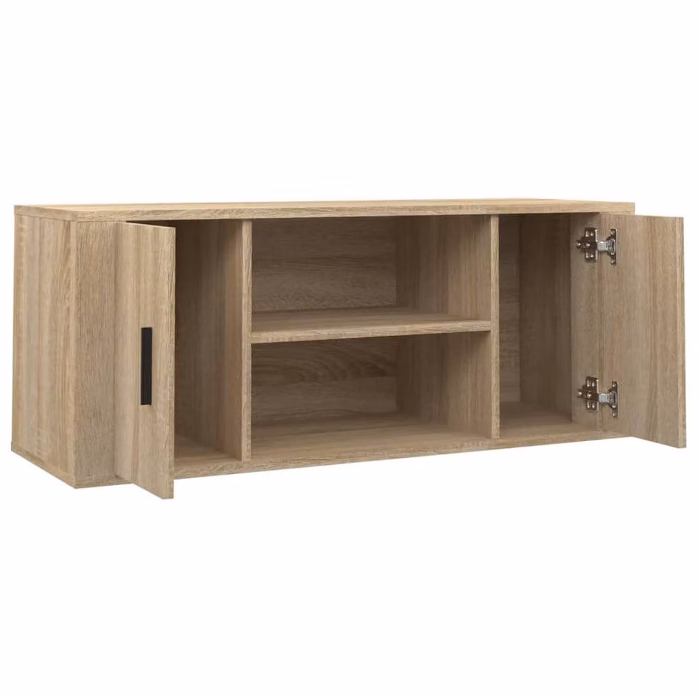 Berkfield Home Sonoma Oak TV Cabinet in Light Oak, W/D/H: 100 x 35 x 40 cm – 4
