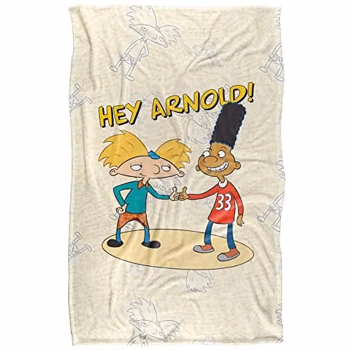 Nickelodeon Hey Arnold Arnold & Gerald Silky Touch Super Soft Fleece Throw Blanket, Multicolour, W/D/H: 91 x 147 cm