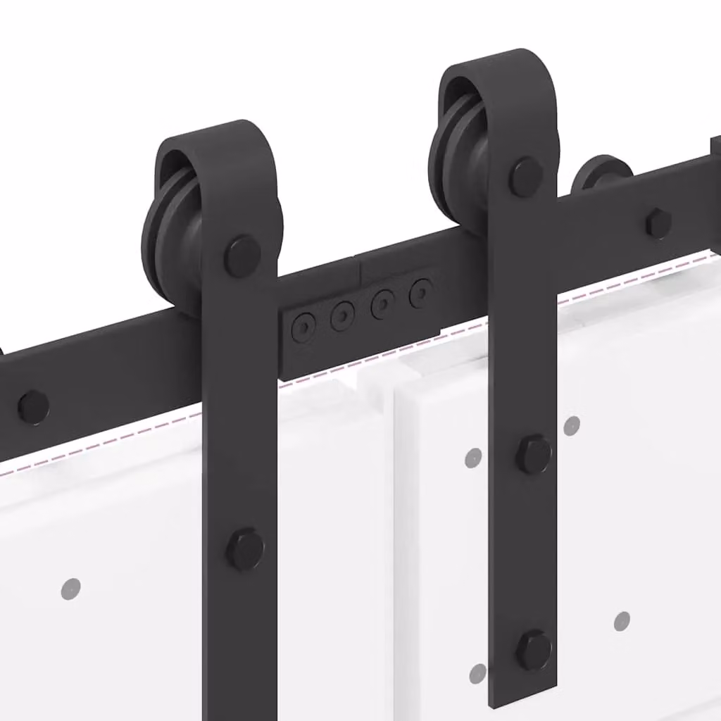 Berkfield Home Sliding Door Hardware Kit in Black Steel – 2