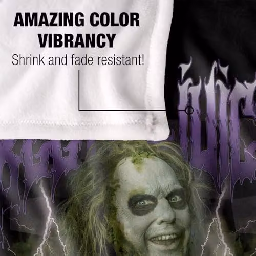 LOGOVISION Beetlejuice Beetlejuice Band Super Soft Silky Touch Fleece Throw Blanket, Multicolour, W/D/H: 91 x 147 cm – 3