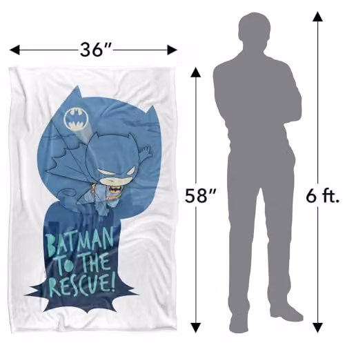 Warner Bros. DC Super Friends Batman Swinging Silhouette Soft Fleece Throw Blanket for Children, Multicolour, W: 91.44 cm x D: 91.44 cm x H: 147 cm – 3