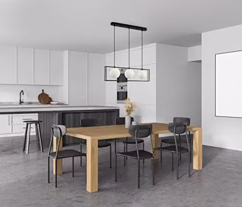 Netlighting Grosetta Modern 3 Light Sphere Glass Pendant Ceiling Light in Black or White with G9 Bulbs – 2